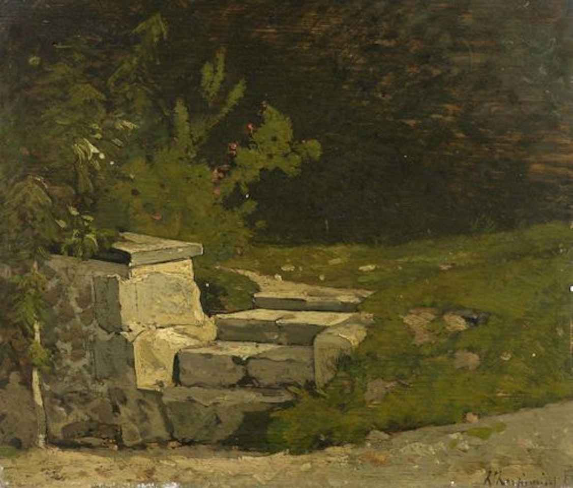 Garden steps by Henri Harpignies