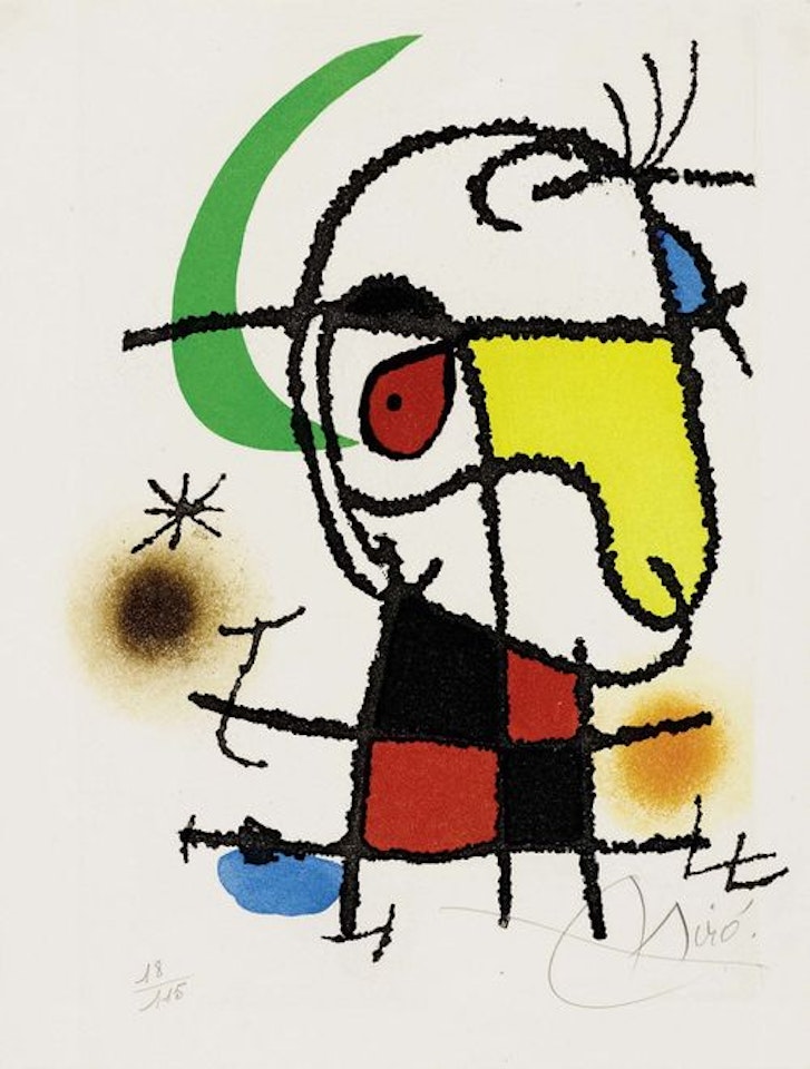 2 sheets from: Le vent parmi les roseaux by Joan Miró