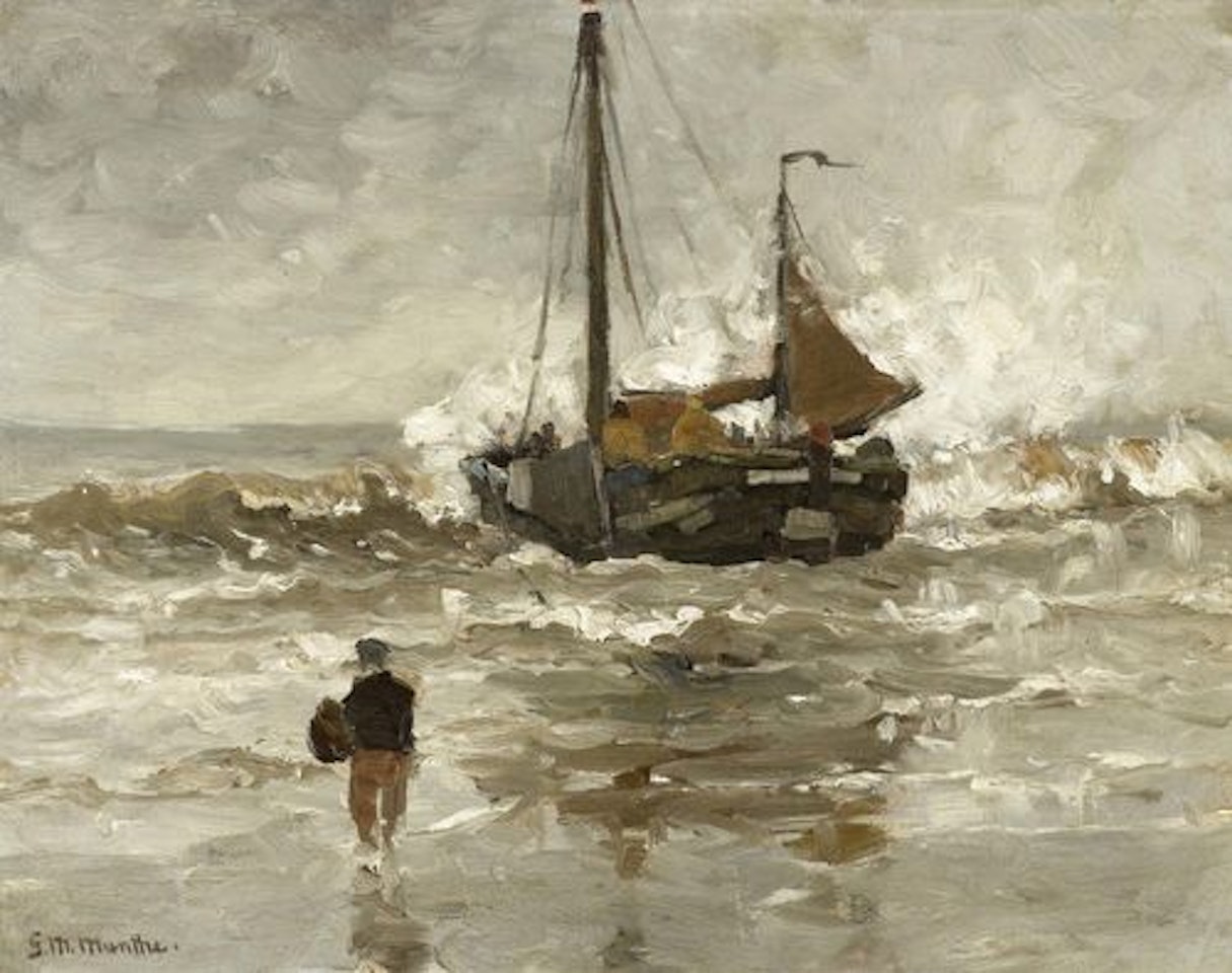 On the seashore. by Gerhard Arij Ludwig Morgenstjerne Munthe