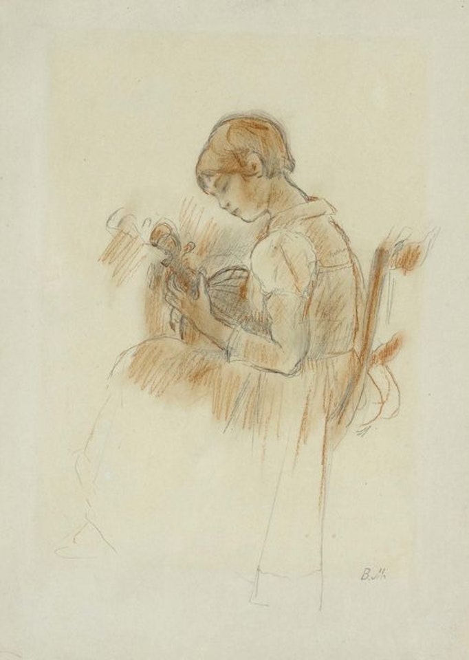Julie a la mandolin by Berthe Morisot