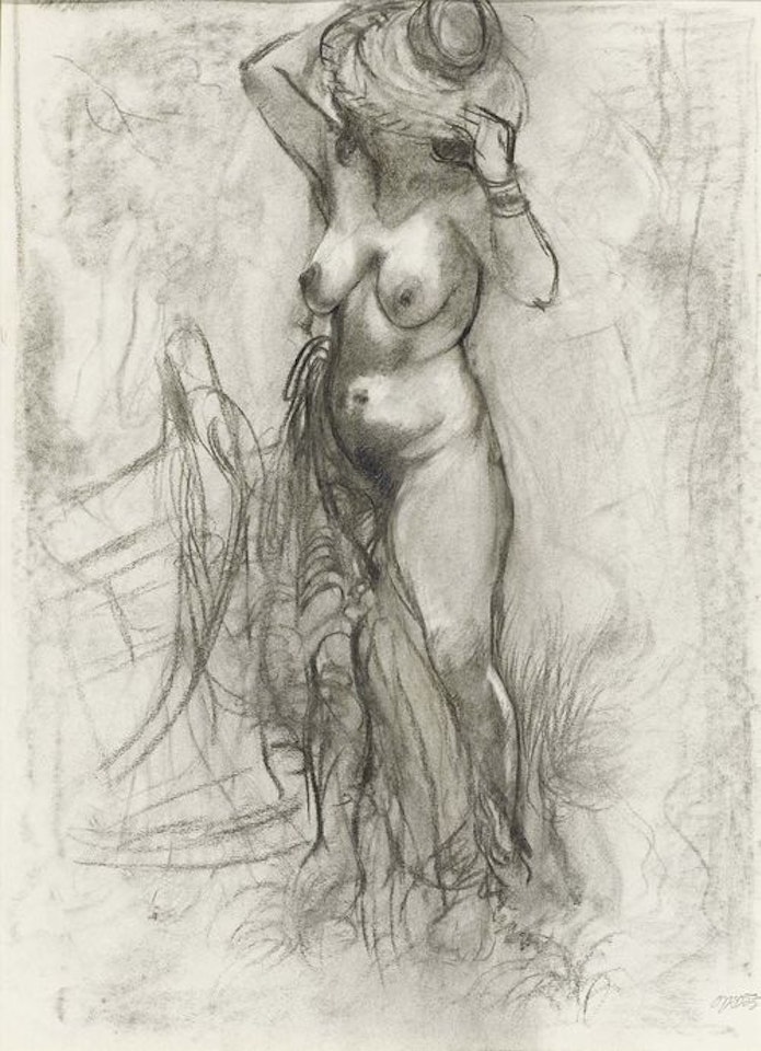 Nude with sun hat, Cape Cod by George Grosz