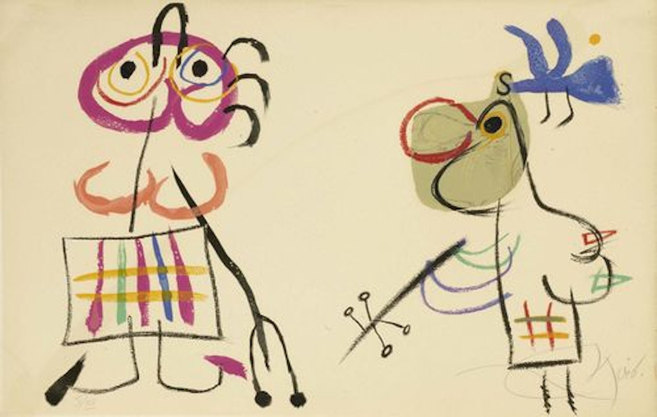 Sheet seventeen from the album "L"enfance d"Ubu" by Joan Miró