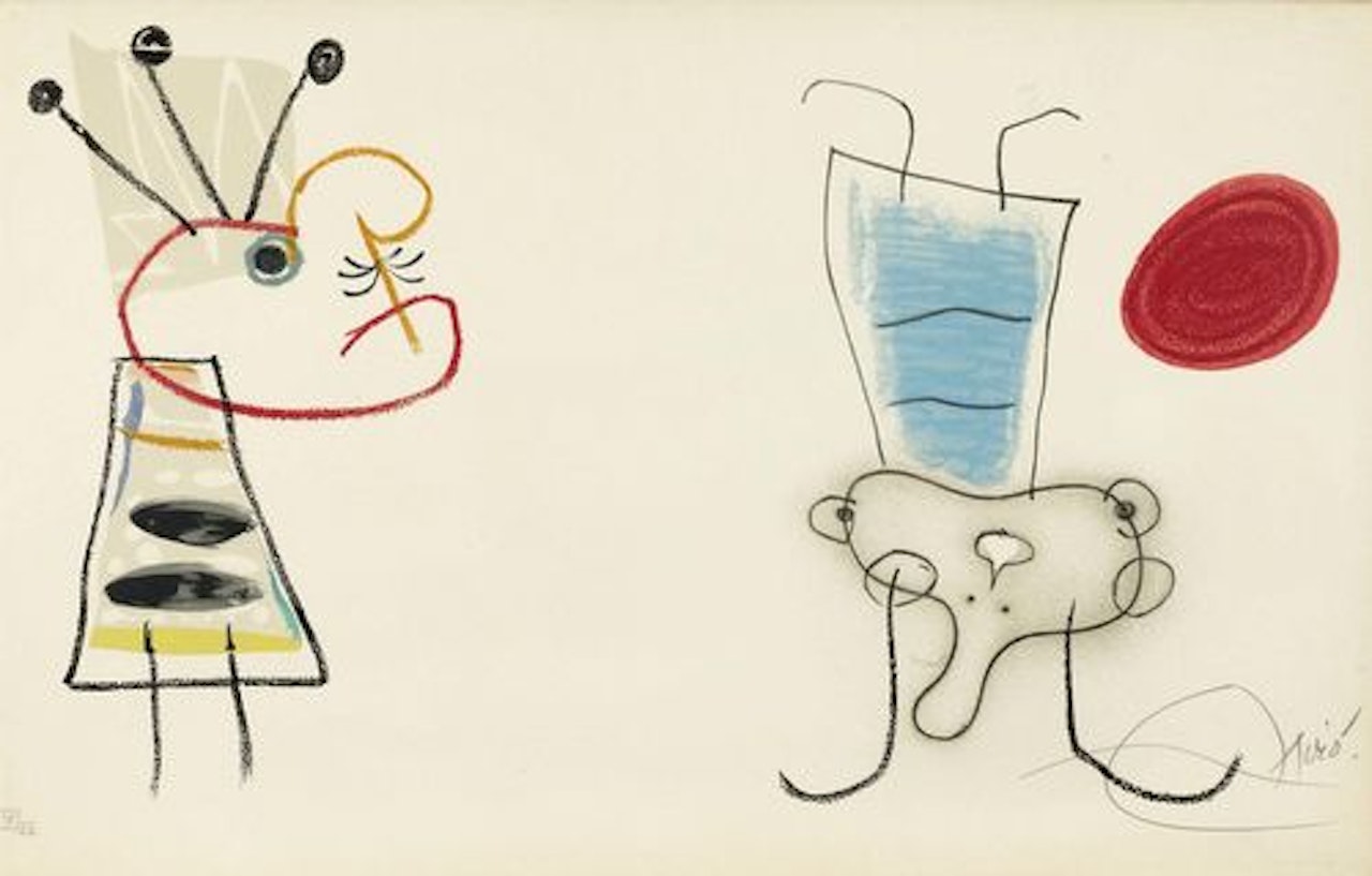 Sheet fifteen from the album "L"enfance d"Ubu" by Joan Miró