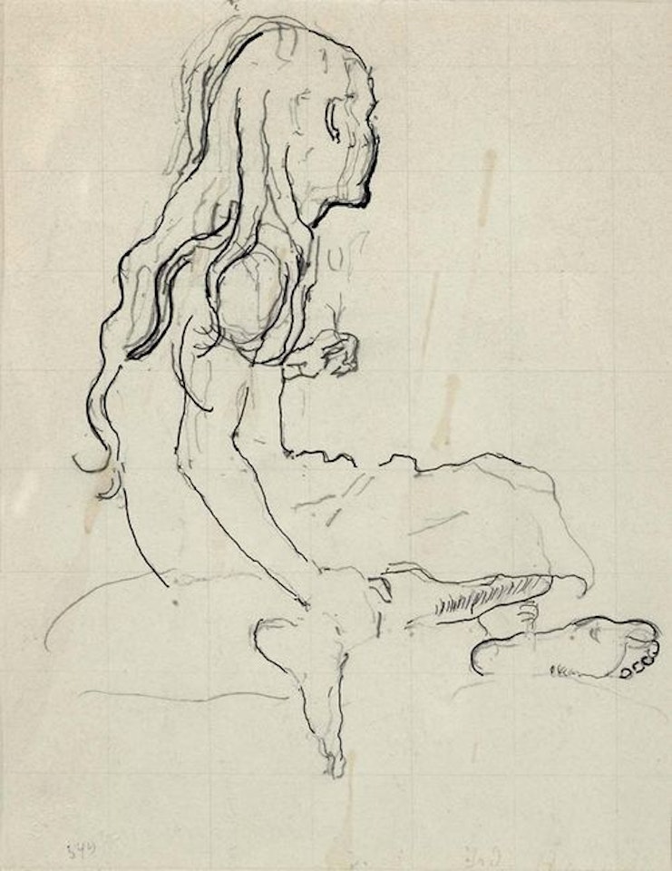 Study of a Seated Girl. by Ferdinand Hodler