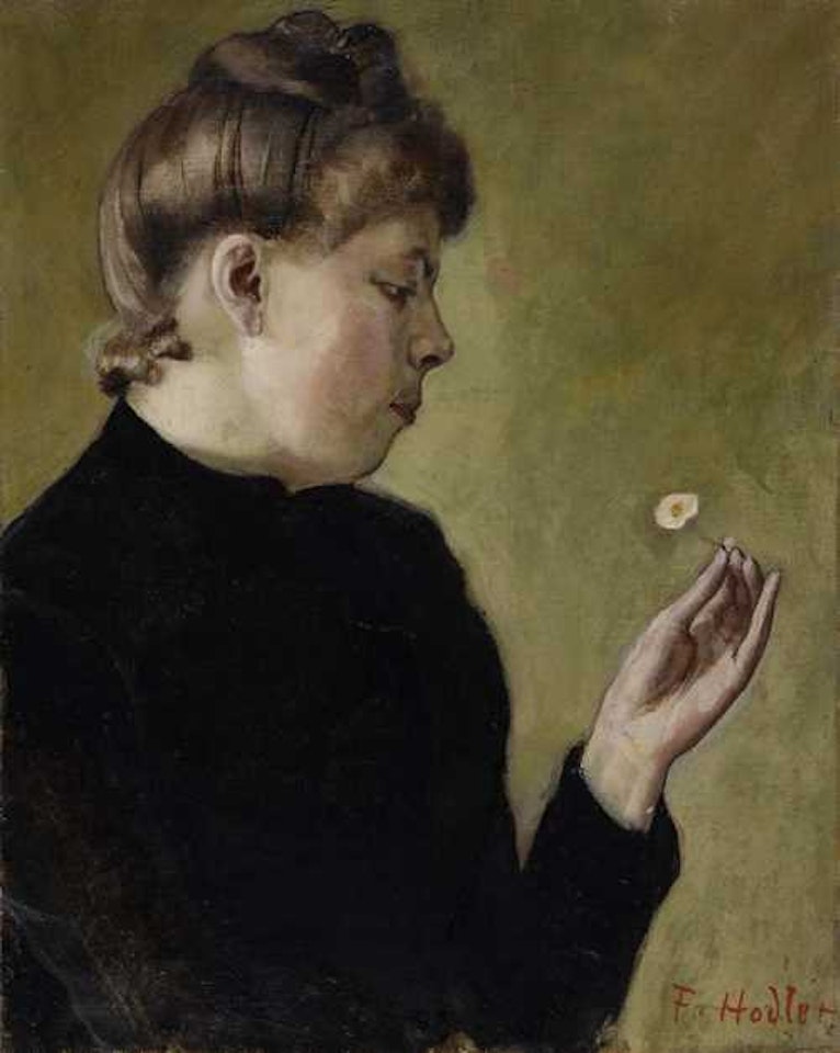 Bertha Stucki with flower by Ferdinand Hodler