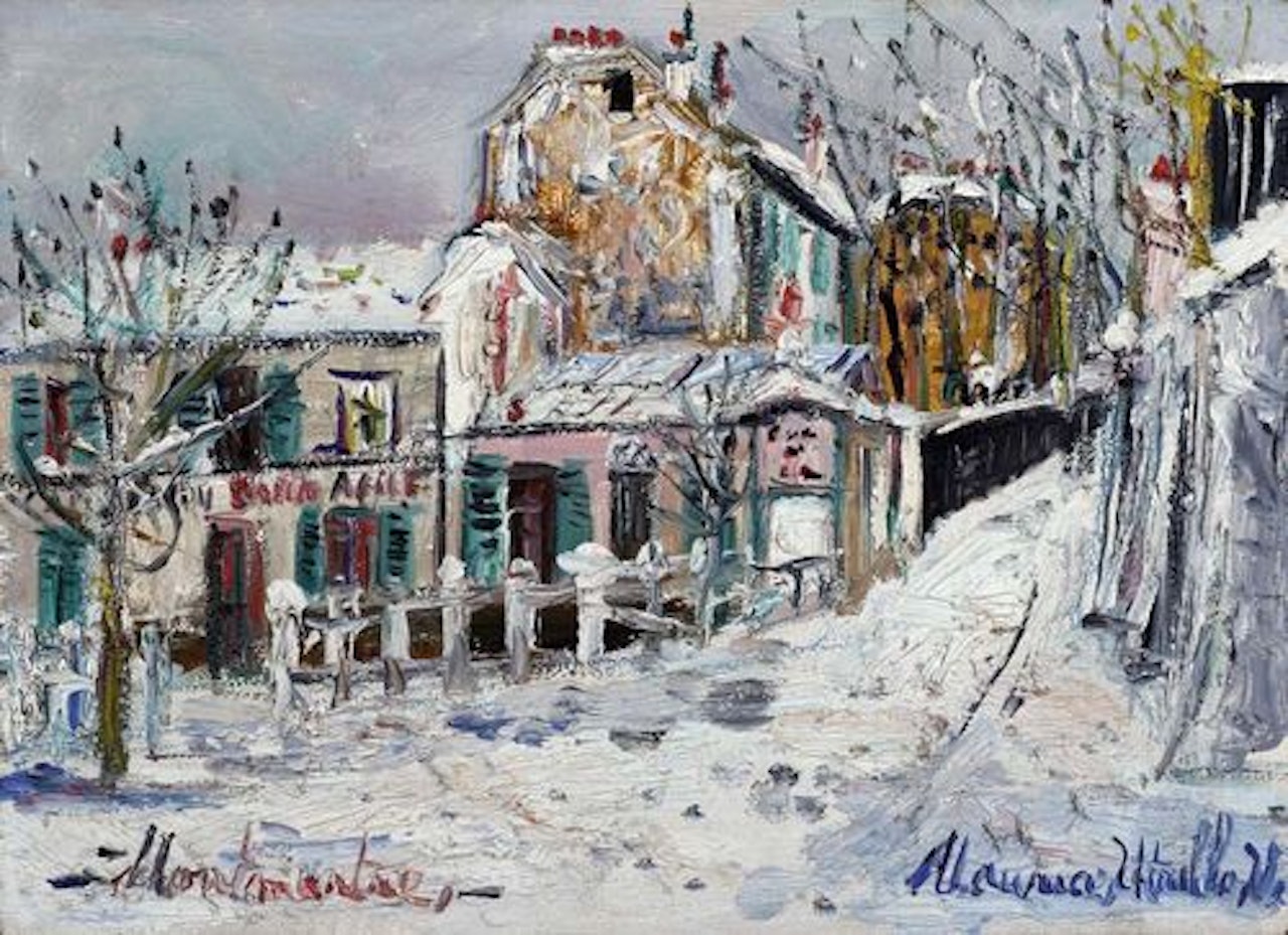Le lapin agile, effet de neige. by Maurice Utrillo