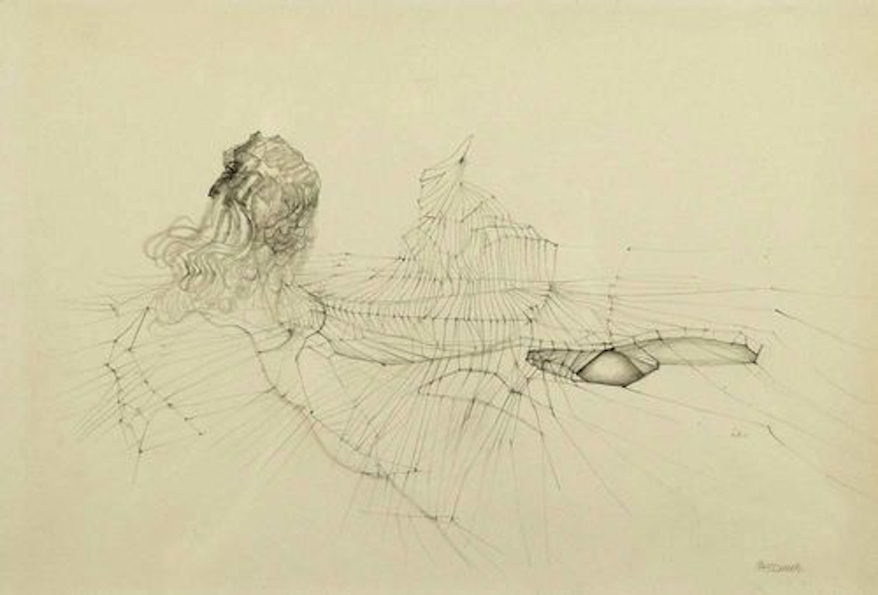 Femme allongée vue de dos by Hans Bellmer