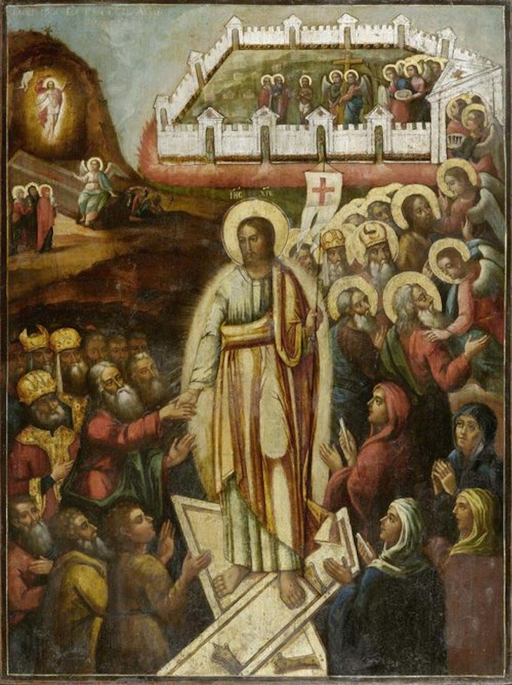 The descent of Christ into Hell by Russian School