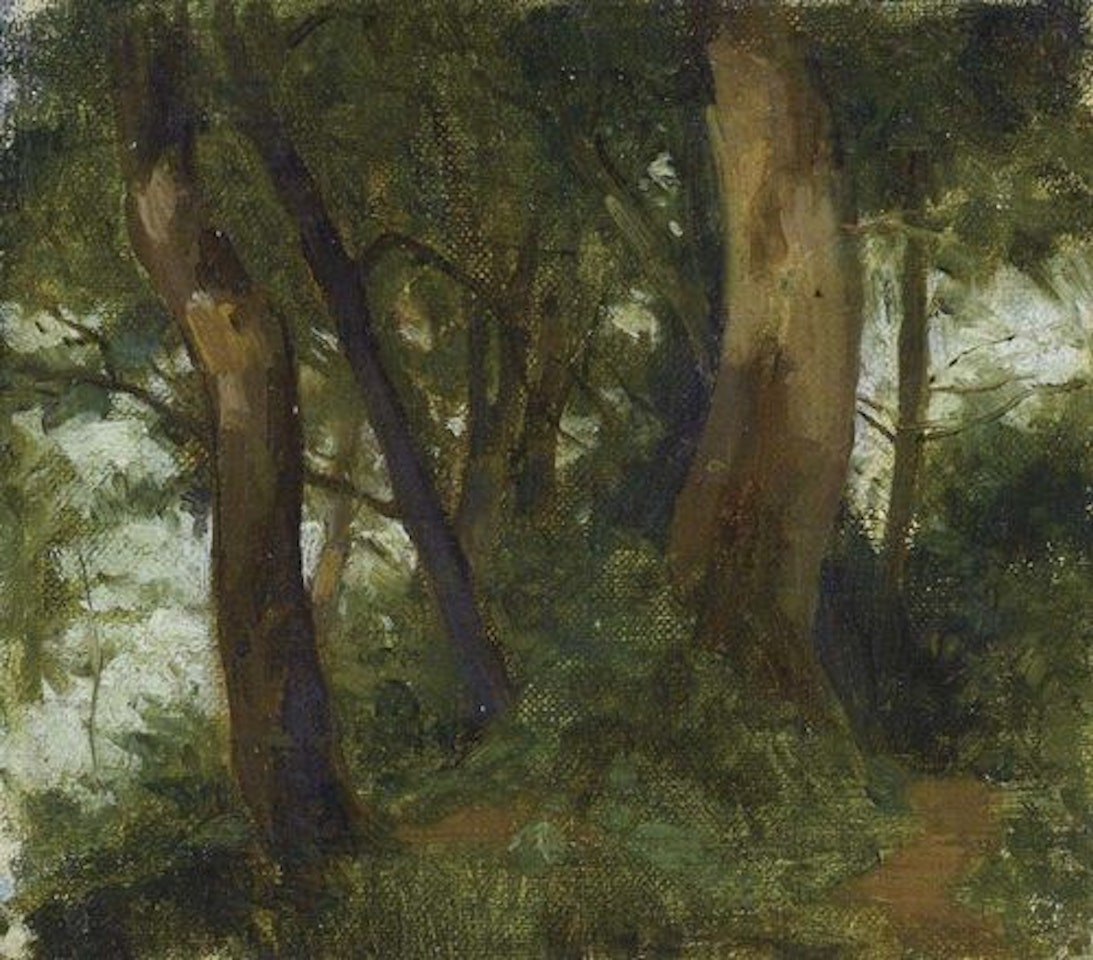 Forest interior by Albert Anker