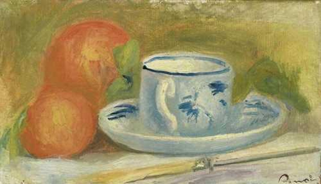 Cup and oranges. by Pierre-Auguste Renoir