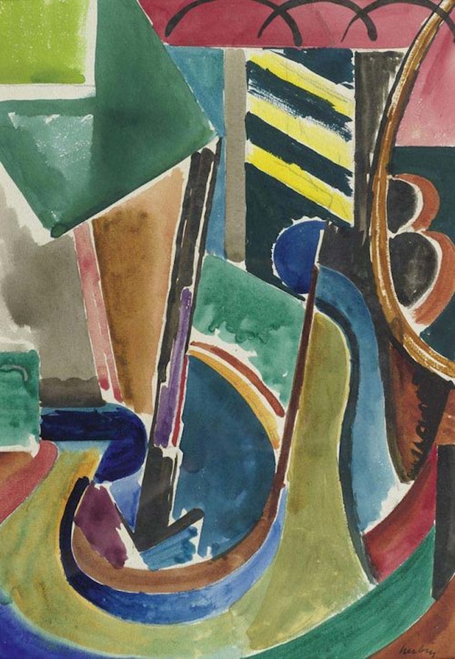 Cubist composition "au violon" by Auguste Herbin