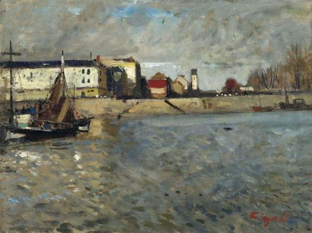 Port de Honfleur à marée haute by François Gall