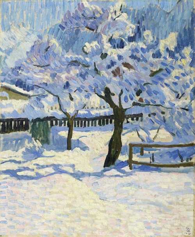 Winter in the garden by Giovanni Giacometti