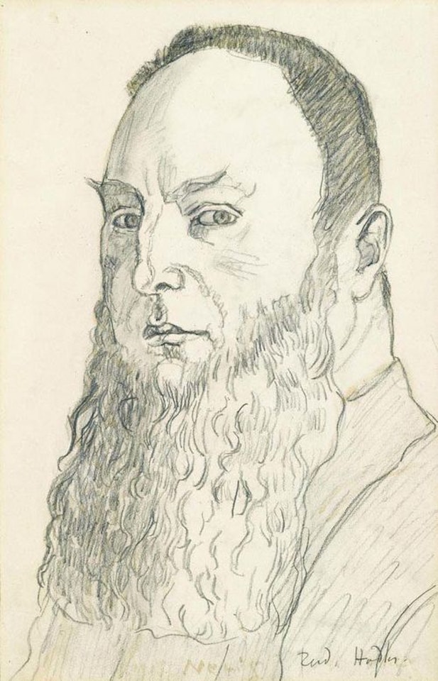 Preliminary study for portrait by James Vibert. by Ferdinand Hodler