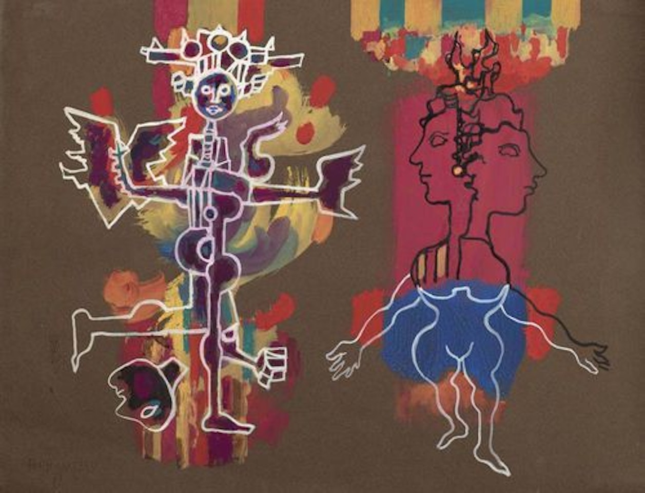 Carnival-esque figures by René Portocarrero
