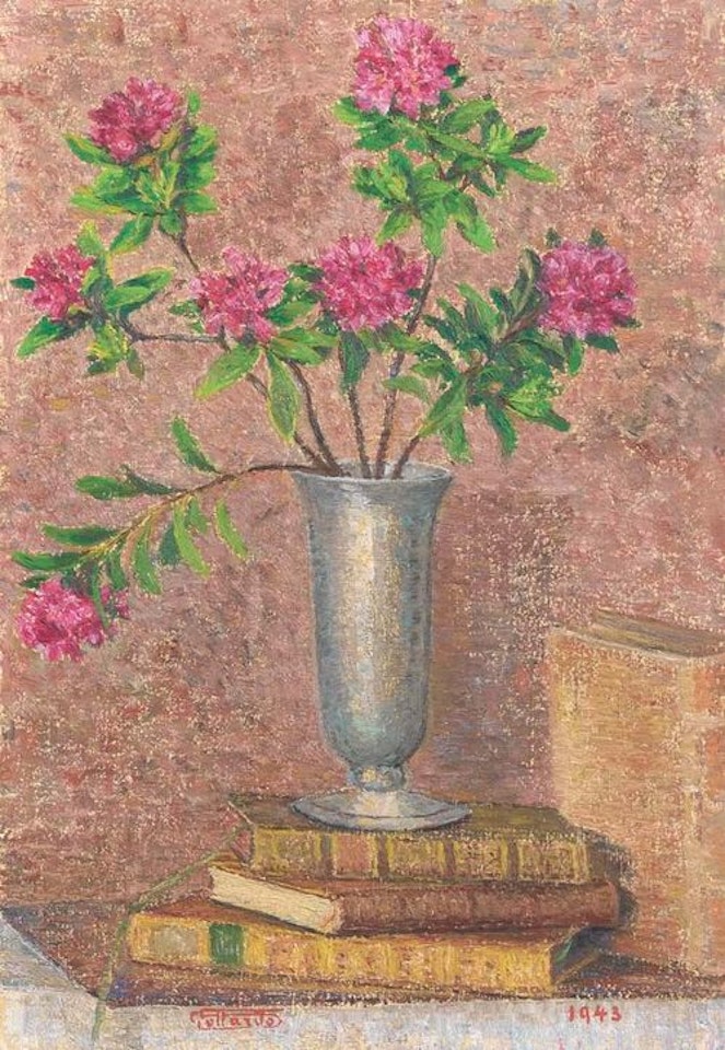 Still life. by Gottardo Segantini