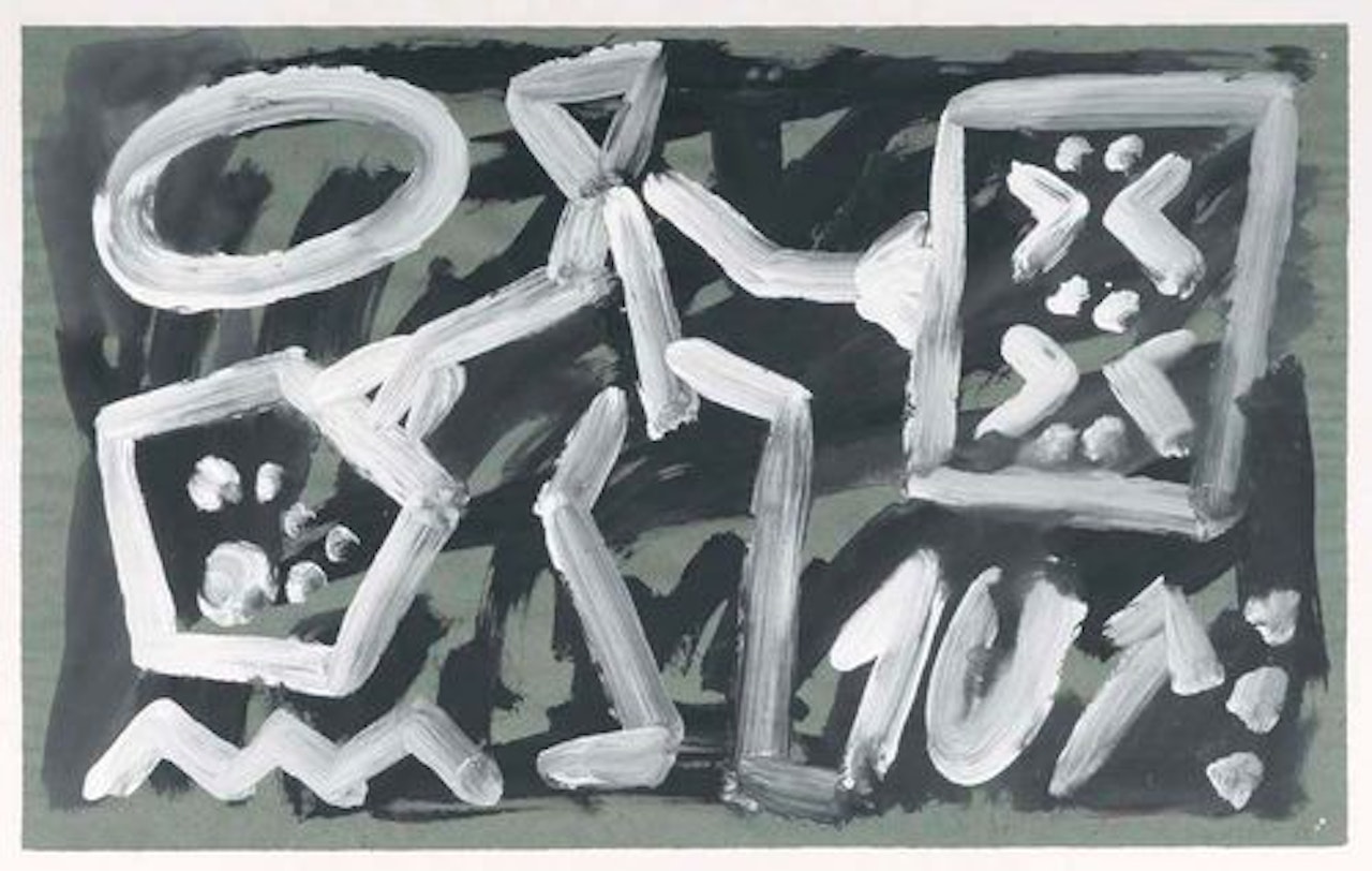 Man with two blackboards by A.R. Penck