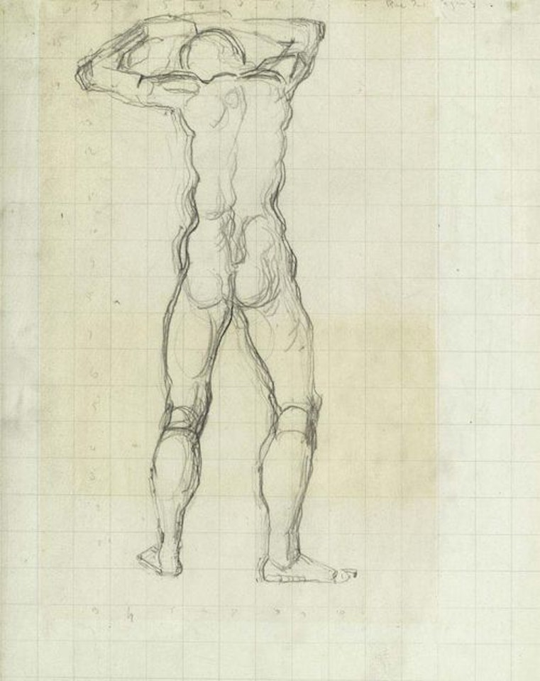 Study for the third male figure in the oil painting "The Truth II" by Ferdinand Hodler