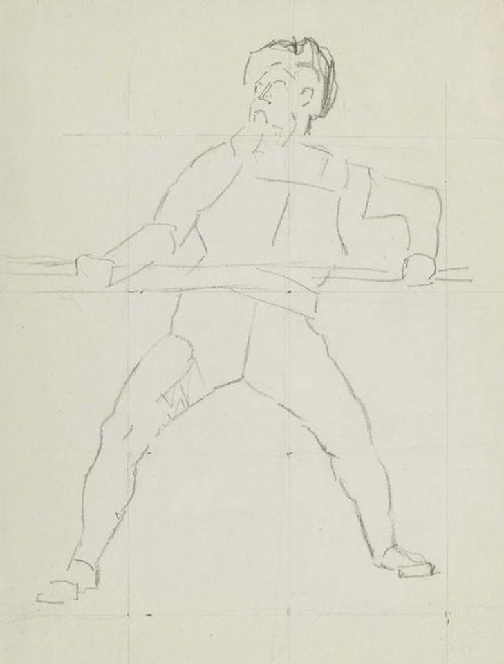 Studie of a warrior at : La Bataille de Morat by Ferdinand Hodler