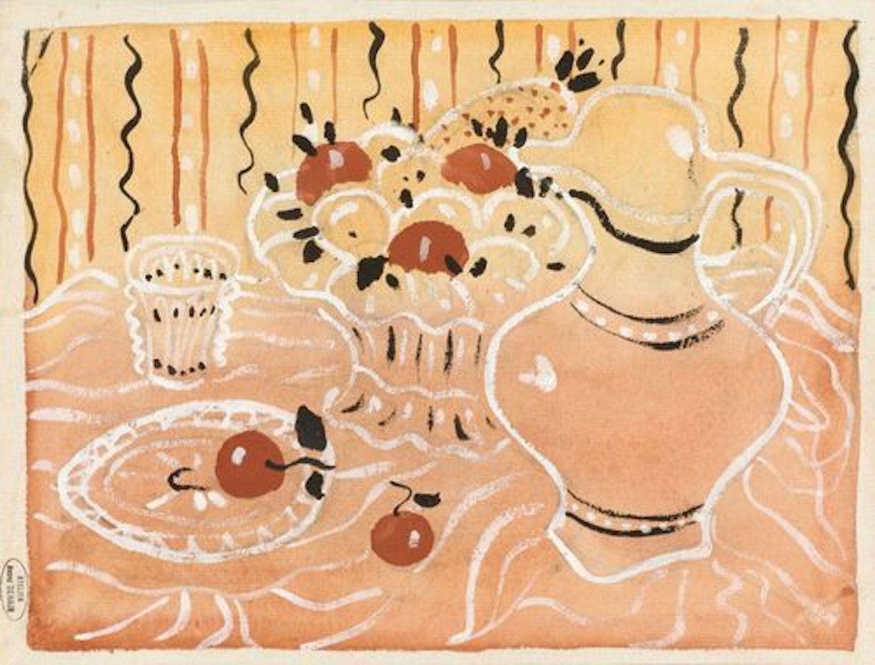 Nature morte à la carafe and au panier de fruits by Andre Derain