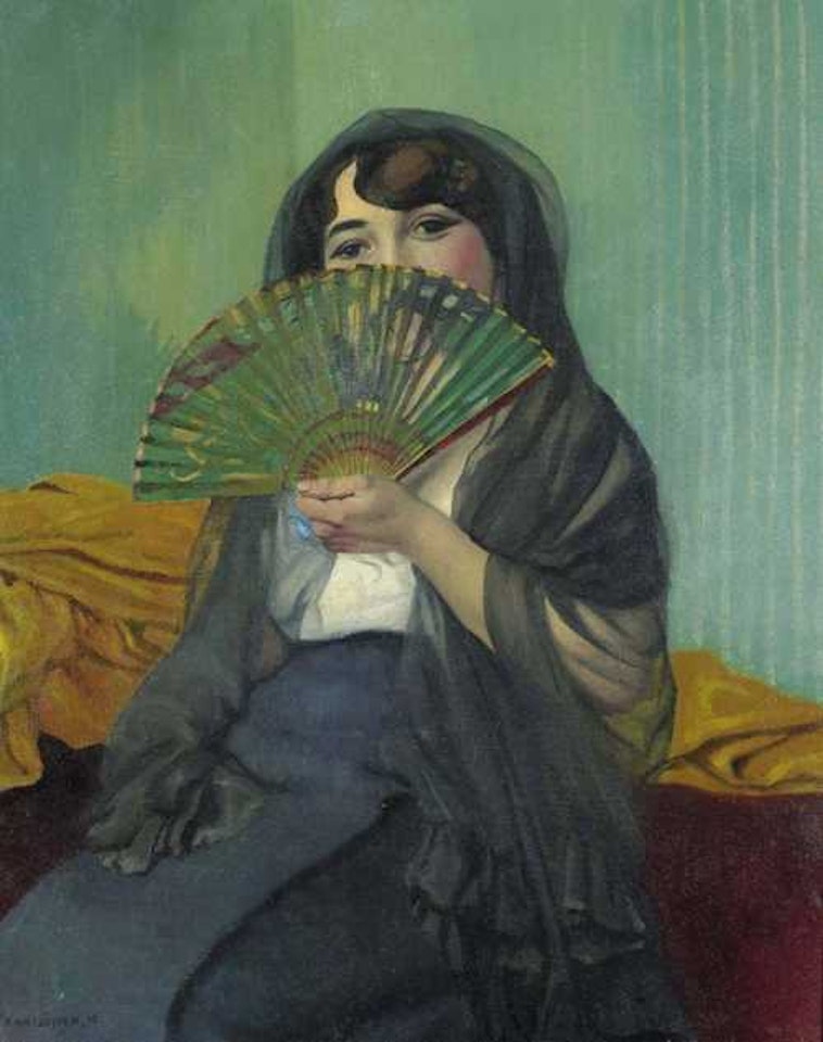 Femme à l"éventail by Félix Vallotton