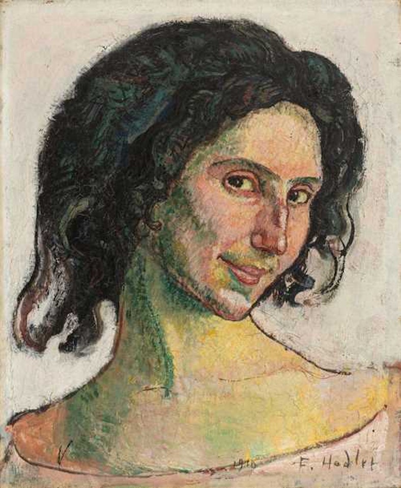 Woman"s head. "Italian" (Giulia Leonardi) by Ferdinand Hodler