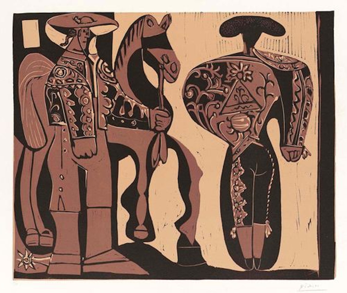 Picador and torero by Pablo Picasso