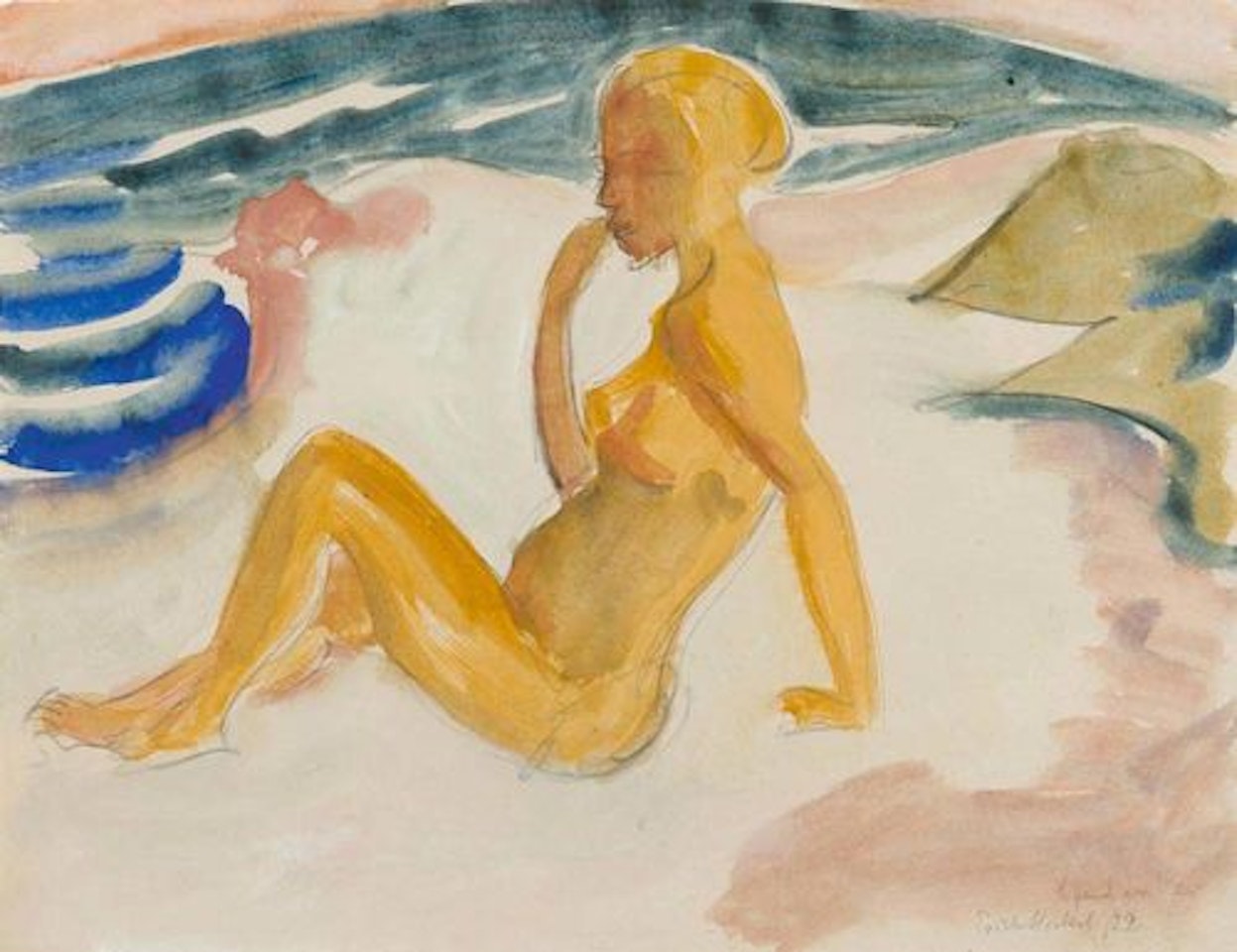 Sitting by the sea by Erich Heckel