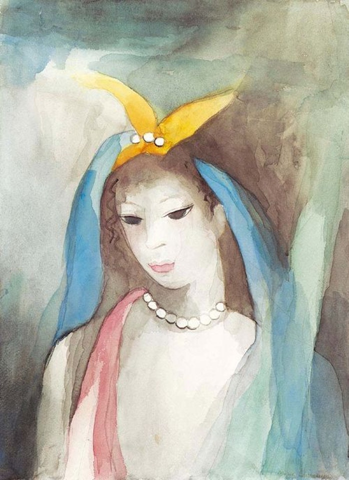 Young girl with a blue veil by Marie Laurencin
