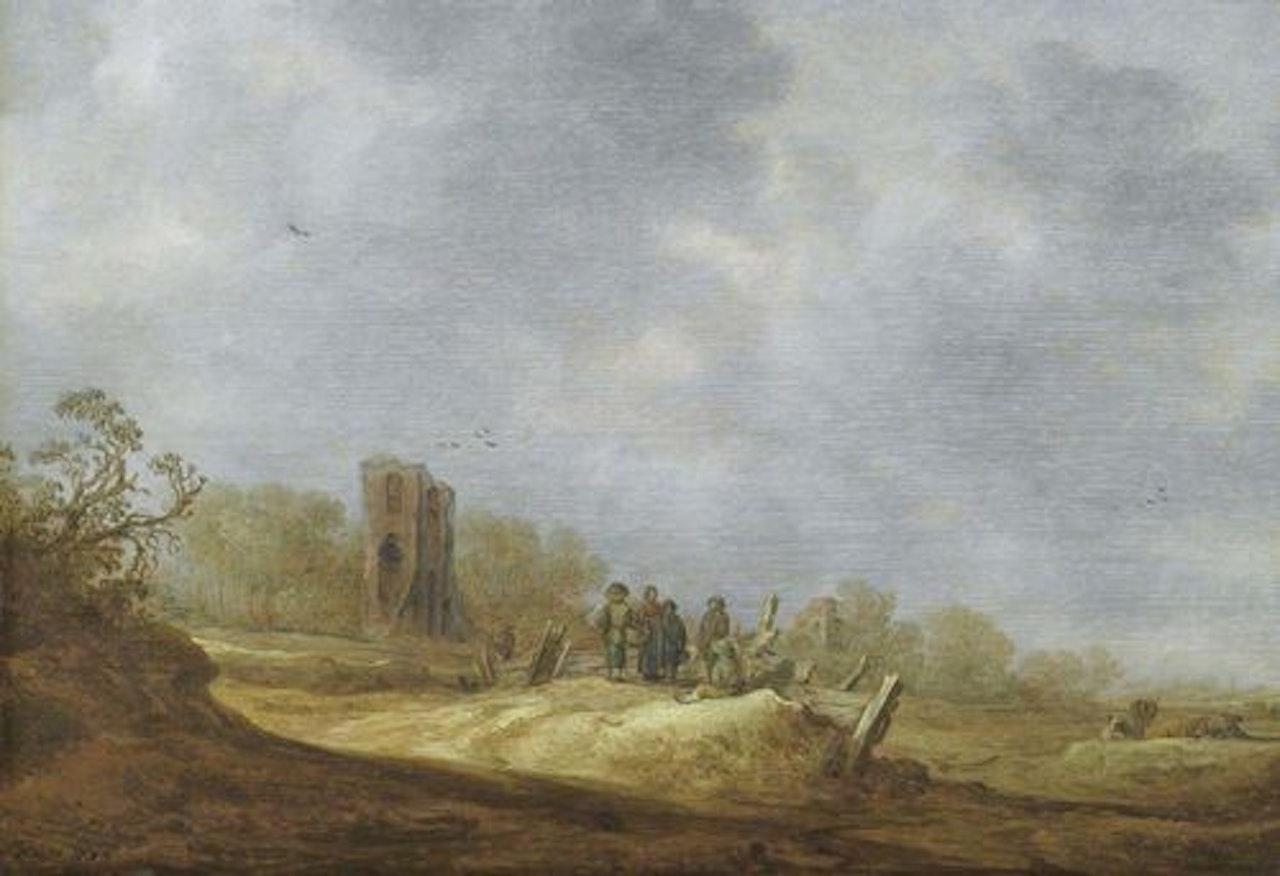 Dune landscape with the ruin Eik-en-Duinen by Jan van Goyen