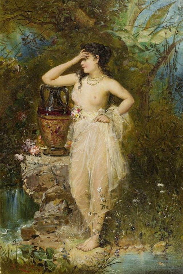 Beauty bathing by Hans Zatzka