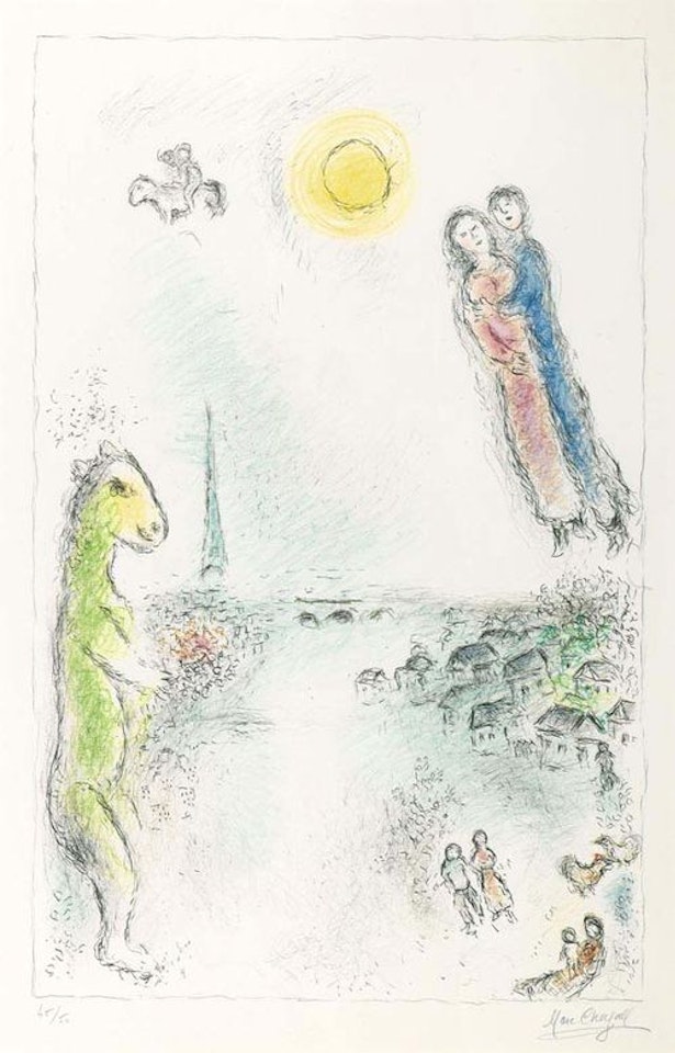 Les deux rives by Marc Chagall