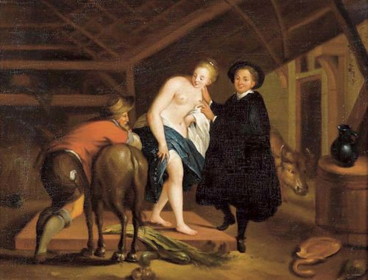 Erotic scene by Dutch School