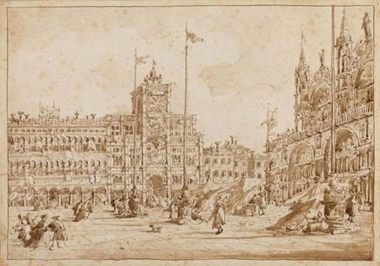 after La Torre dell" Orologio by Francesco Guardi