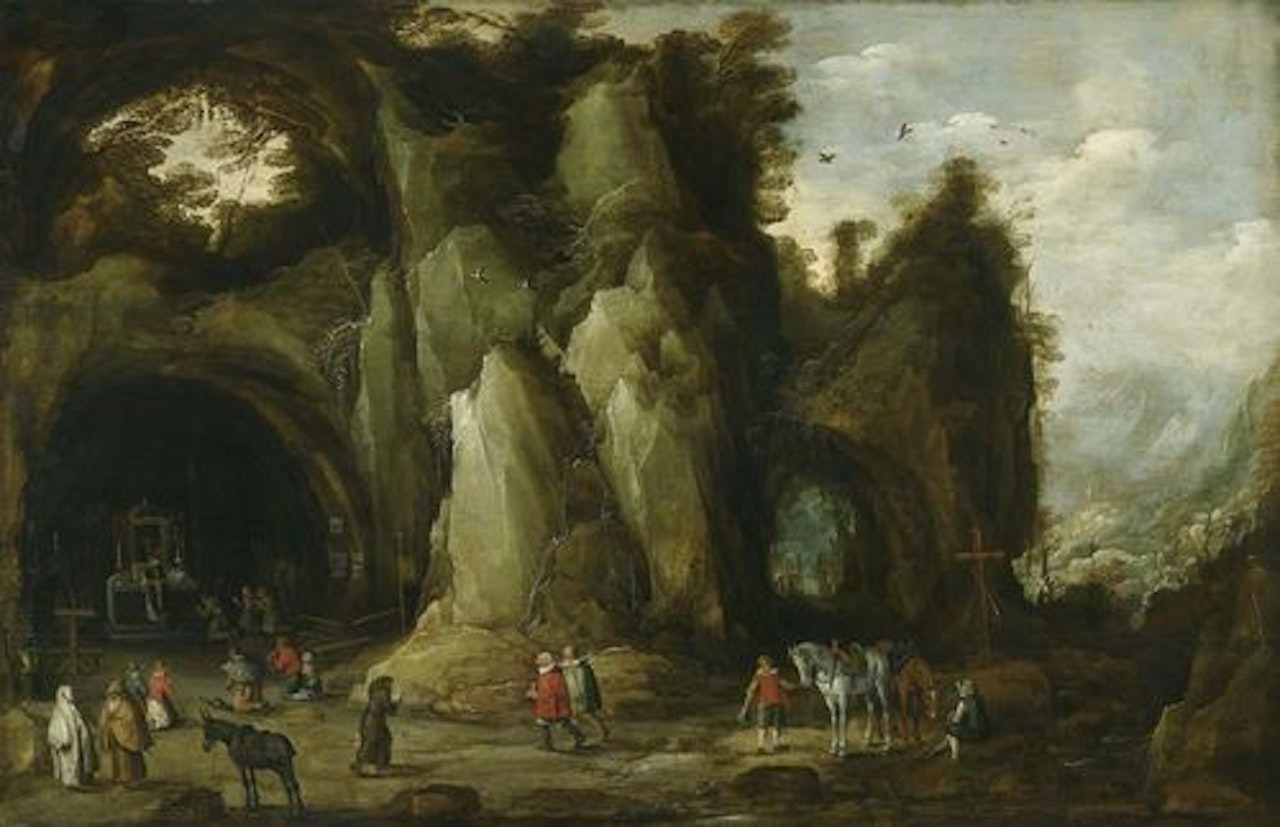 Holy worship in a cave by Joos de Momper the Younger