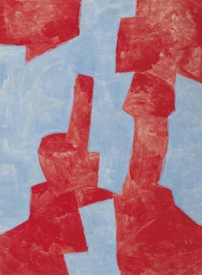 Composition blue / red. Untitled by Serge Poliakoff