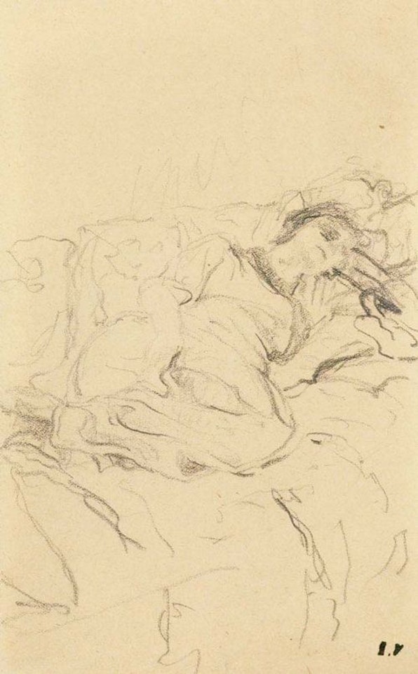 Young woman lying down by Édouard Vuillard