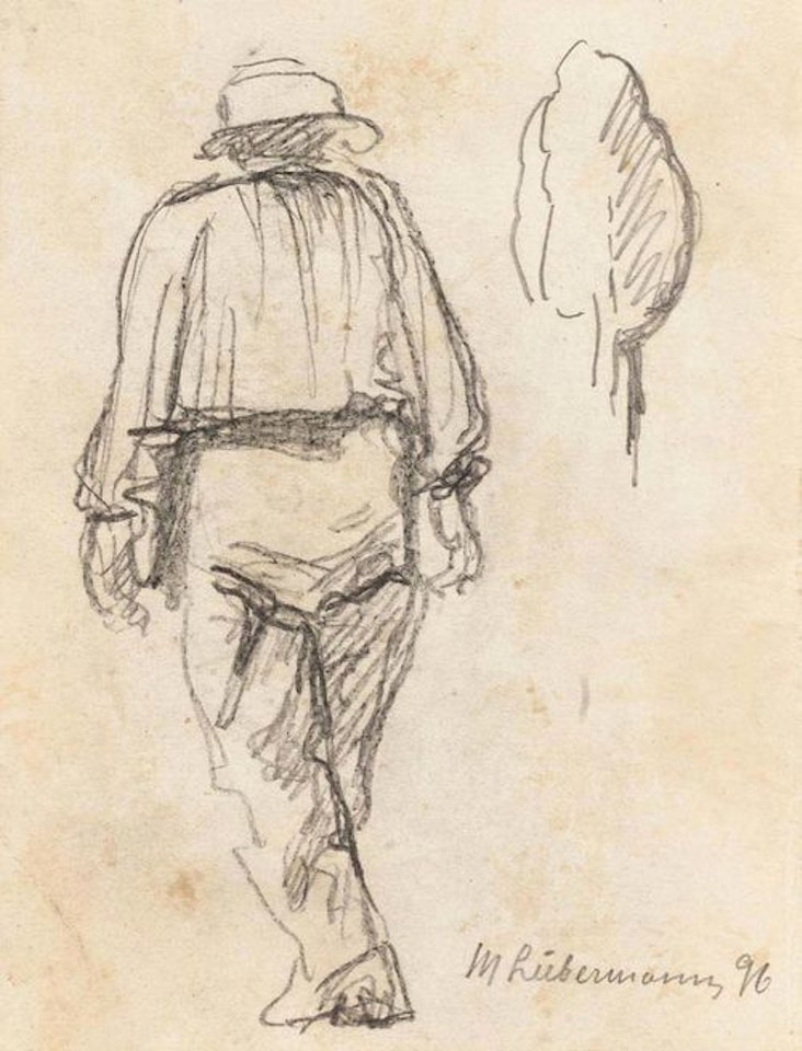 Walking man, back view by Max Liebermann