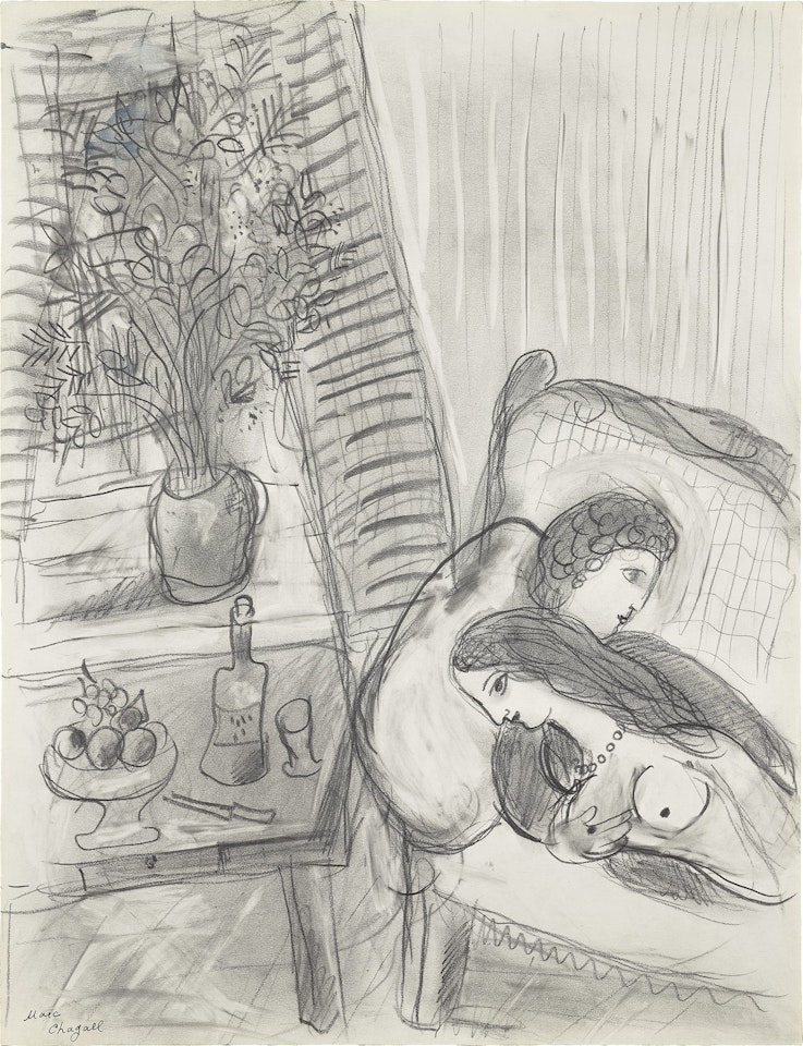 Les amoureux sur le divan by Marc Chagall