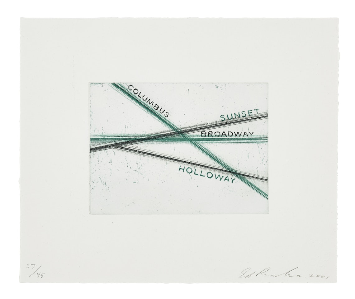 Columbus, Sunset, from Los Francisco San Angeles; Columbus, Sunset, from Los Francisco San Angeles by Ed Ruscha