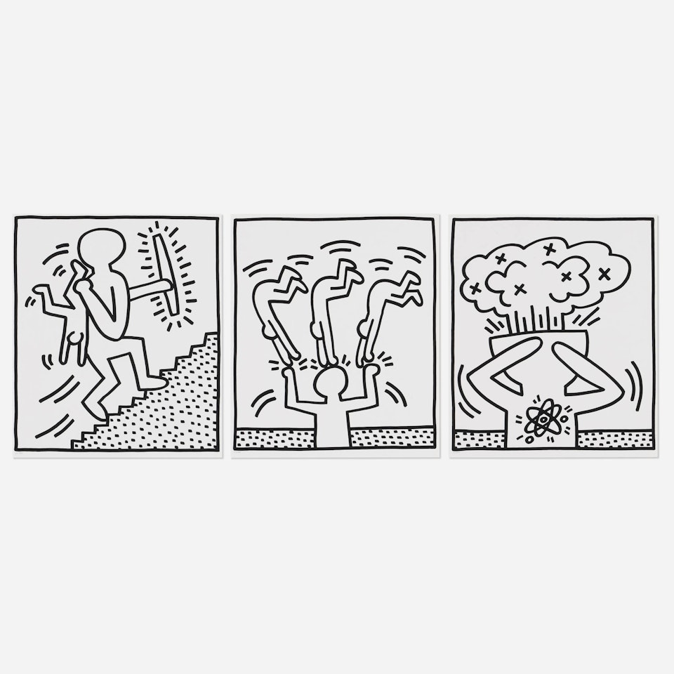 Untitled (three works from the Lucio Amelio suite) by Keith Haring