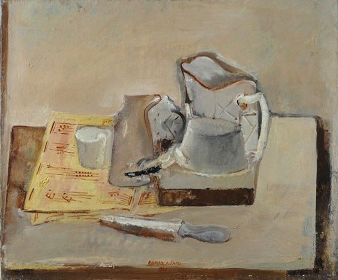 Mismatched objects, still life by Valerio Adami