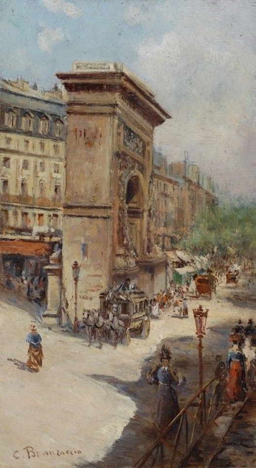 Street with Arc de Triomphe by Carlo Brancaccio