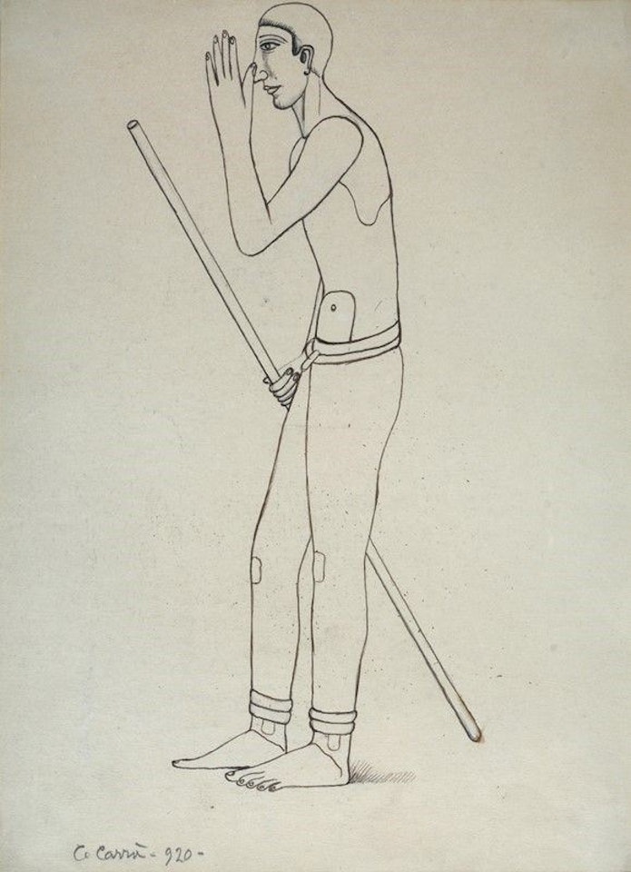 The Man with the Pole by Carlo Carra