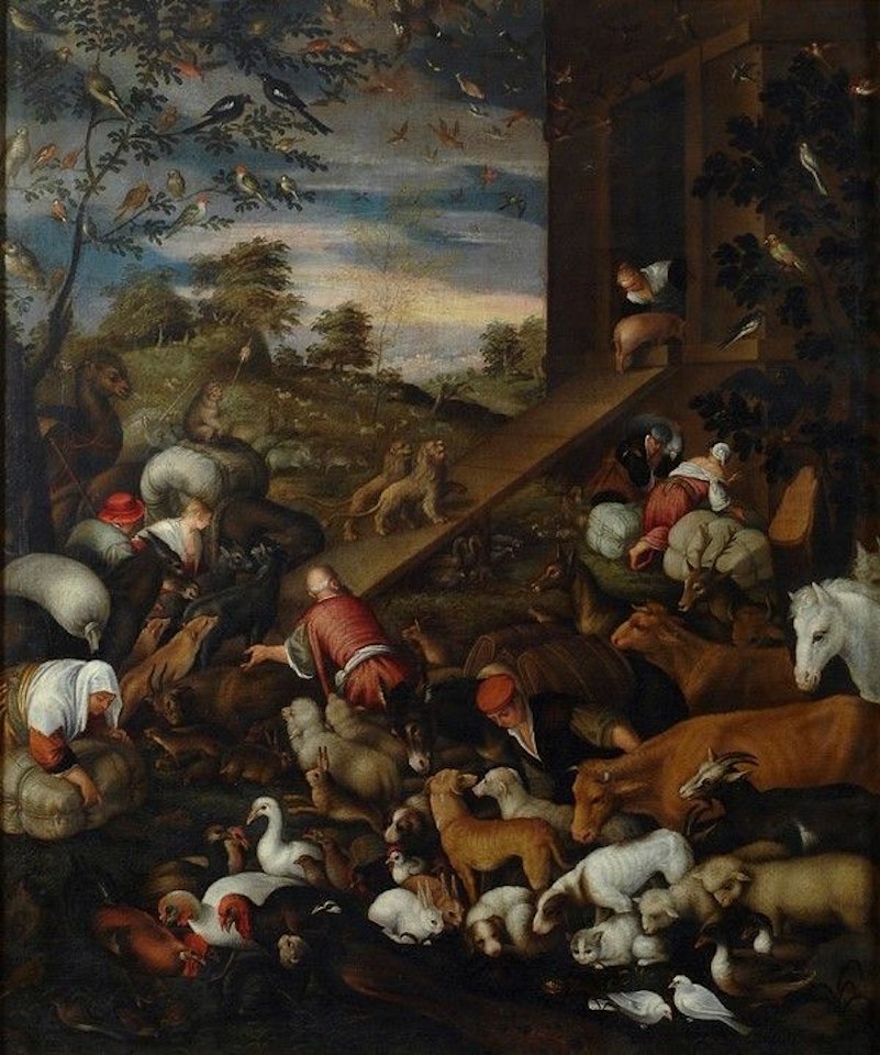 The entrance of the animals into Noah"s Ark by Leandro Bassano