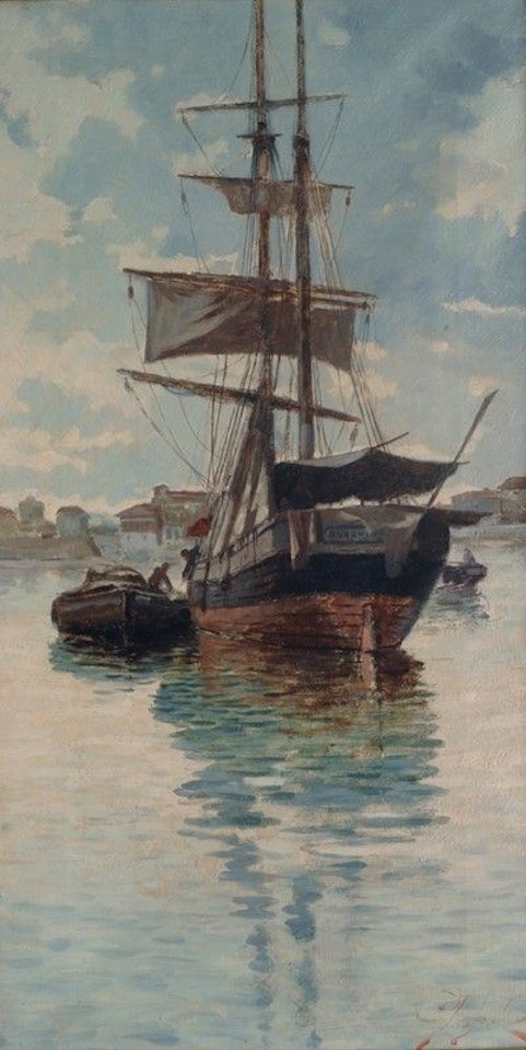 Sailing ship by Oscar Ghiglia