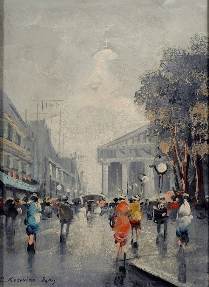 Walk in Paris by Konstantin Alekseevich Korovin