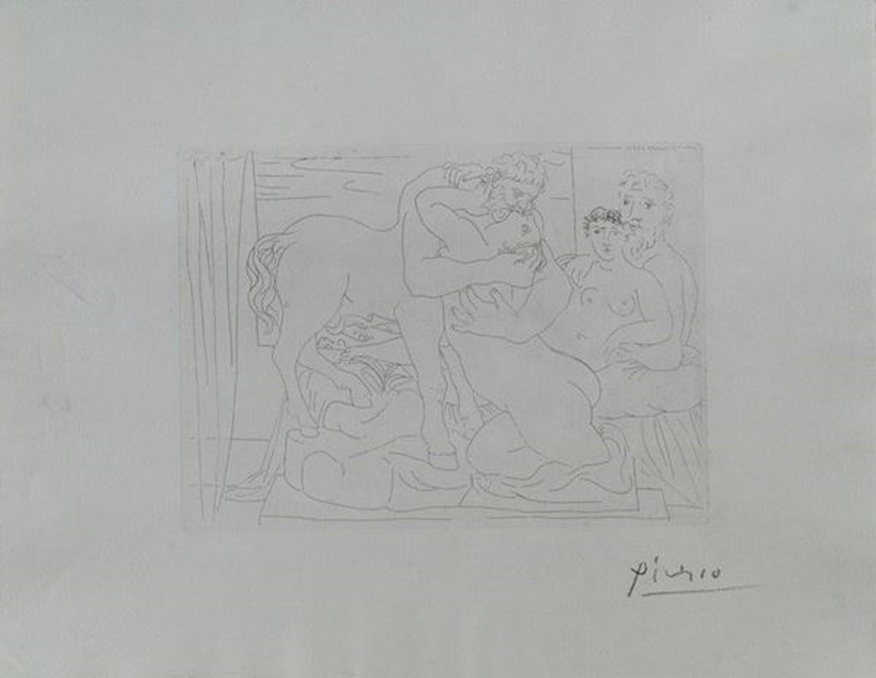 Repos du Sculpteur devant un Centaure et une Femme by Pablo Picasso