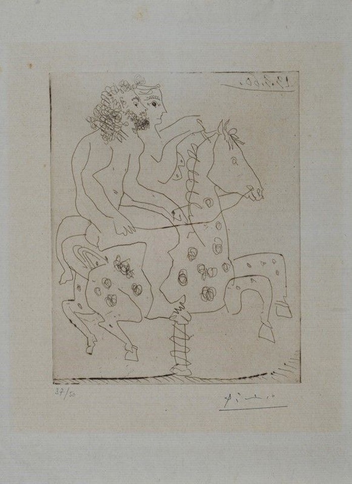 Sur le chevaux de bois by Pablo Picasso