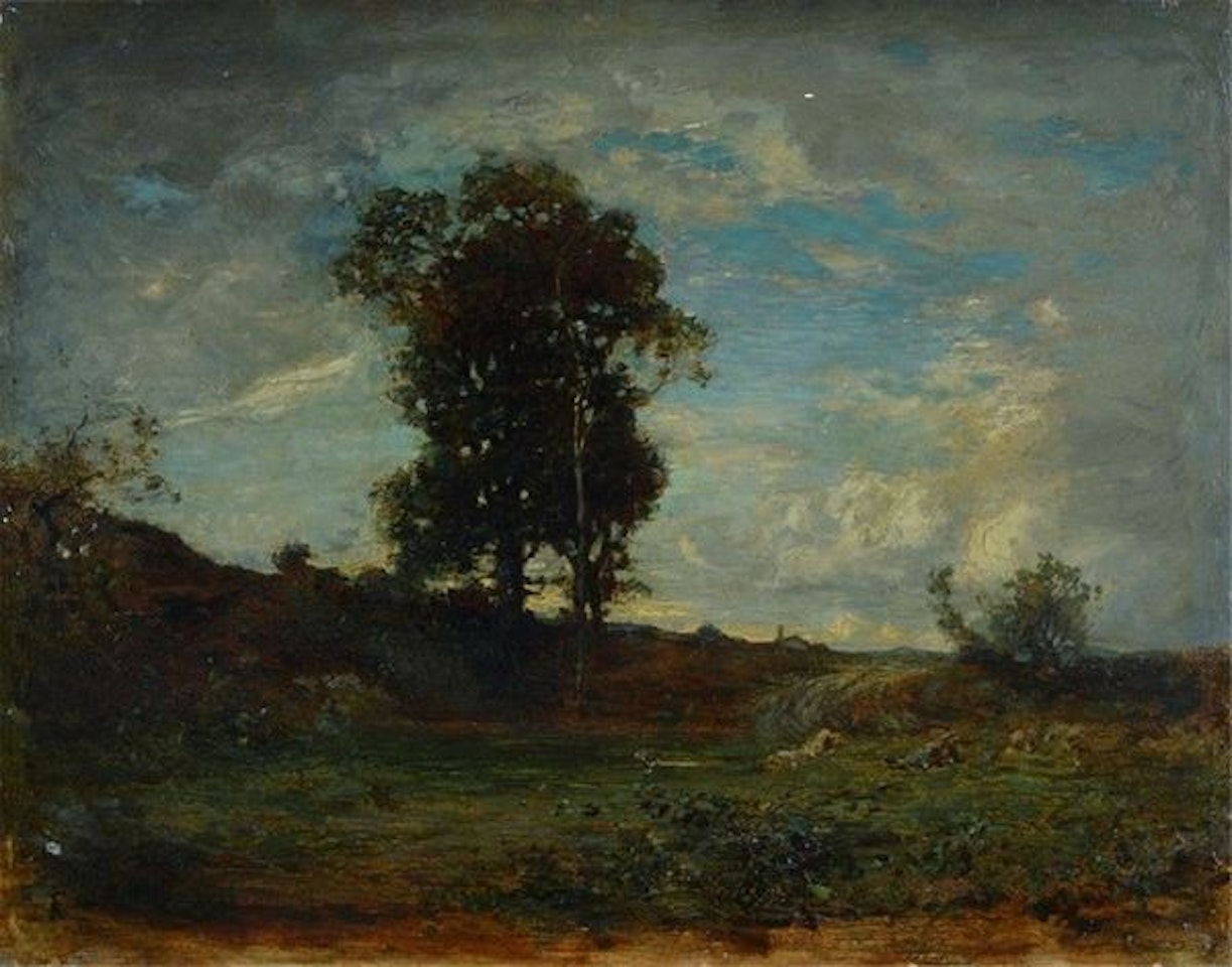 Landscape at dusk by Antonio Fontanesi